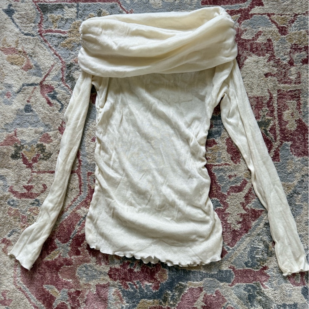 Zara Gauzy Cream Off-Shoulder Women's Top